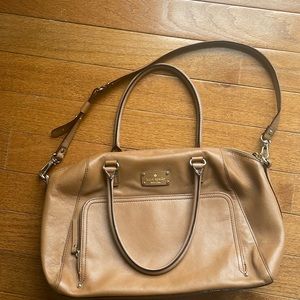 Gently used camel colored Kate Spade leather tote.